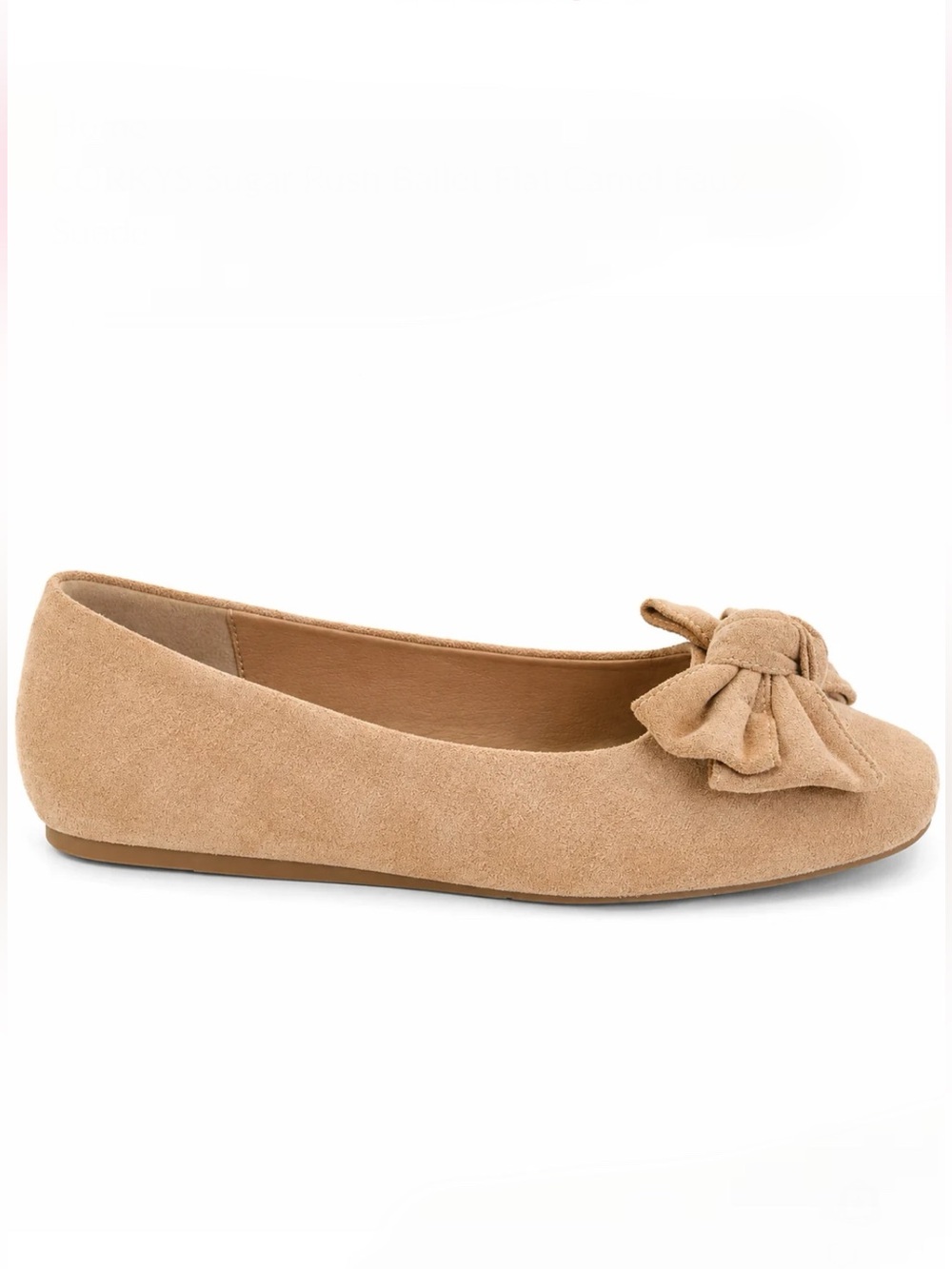 CORKYS Sugar Rush Ballet Flat Camel Faux Suede
